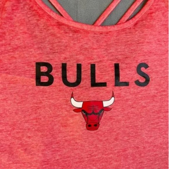 NBA Chicago Bulls Strappy Lattice Back Tank Top Red M - Picture 5 of 5